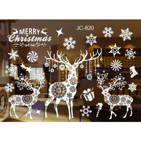 New Year Window Glass PVC Wall Sticker  Christmas DIY Snow Town Wall Stickers Home Decal Christmas Decoration for Home Supplies