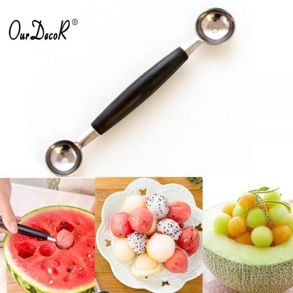 OurDecor Double Ended Headed Fruit Icecream Ball Spoon Melon Baller length 18cm Party Supply