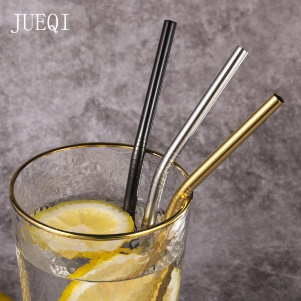 Reusable Metal Drinking Straws 304 Stainless Steel Sturdy Bent Straight Drinks Straw with Cleaning Brush Bar Party Accessory - Image 4