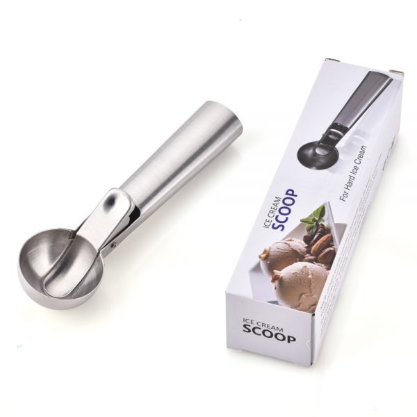 Stainless Steel Icecream Scoop Multi Use Easy Trigger Small Ice Cream Spoon Fruit Baller Frozen Yogurt Dipper with PopUp Level - Image 3