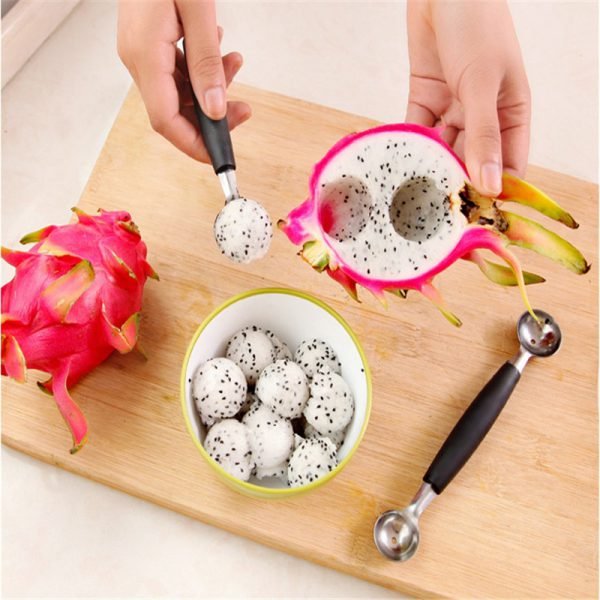 Stalinless Steel Multifunction Dual Double-end Melon Ice Cream Spoon Sorbet Dessert Dig Ball Spoon Fruit Scoop Kitchen Cook Tool - Image 2