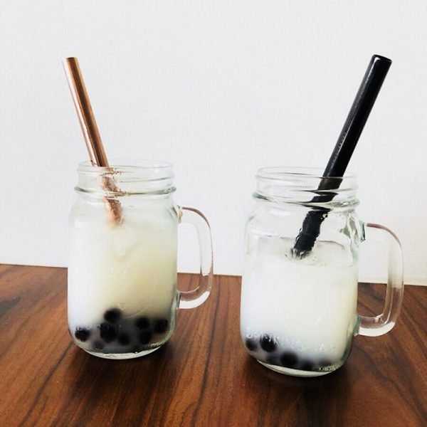 UPORS 5pcs Eco Friendly Reusable Straw 304 Stainless Steel Straw Metal Smoothies Drinking Straws Set with Brush & Bag Wholesale - Image 6