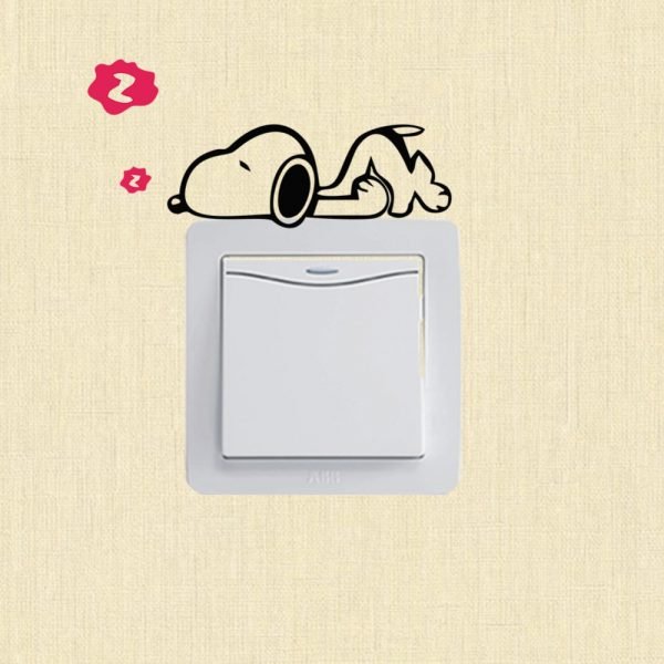 XXYYZZ DIY Funny Cute Sleeping Cat Dog Switch Stickers Wall Stickers Decal Home Decoration Bedroom Living Room Parlor Decoration - Image 3