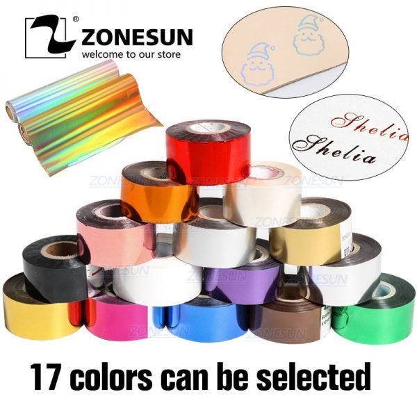 ZONESUN Hot stamping foil Free shipping 3cm hot stamp ribbon date coding foil paper, hot stamping foil paper, hot foil paper