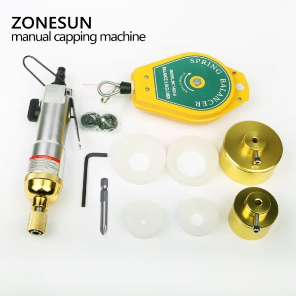 ZONESUN Pneumatic bottle capping machine hand held screwing capping machine manual aircrew driver bottle capper tools - Image 2