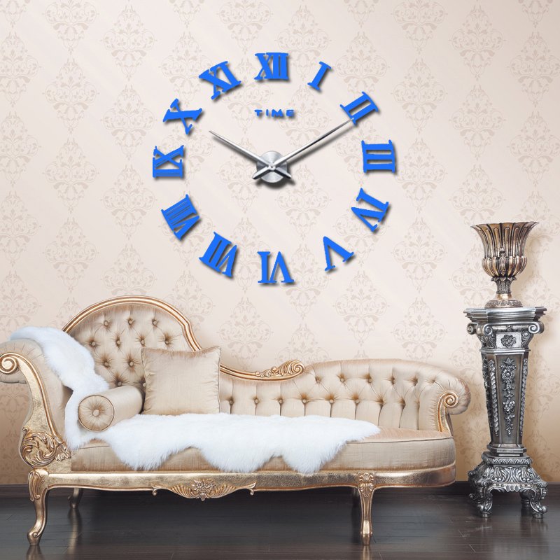 promotion new home decor large roman mirror fashion modern Quartz clocks living room diy wall clock sticker watch free shipping - Image 4