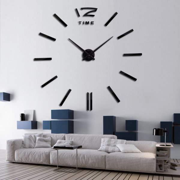 sale wall clock watch clocks 3d diy acrylic mirror stickers Living Room Quartz Needle Europe horloge free shipping - Image 2
