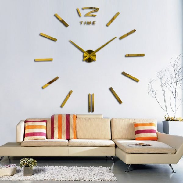sale wall clock watch clocks 3d diy acrylic mirror stickers Living Room Quartz Needle Europe horloge free shipping - Image 3