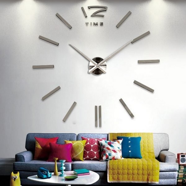 sale wall clock watch clocks 3d diy acrylic mirror stickers Living Room Quartz Needle Europe horloge free shipping - Image 4