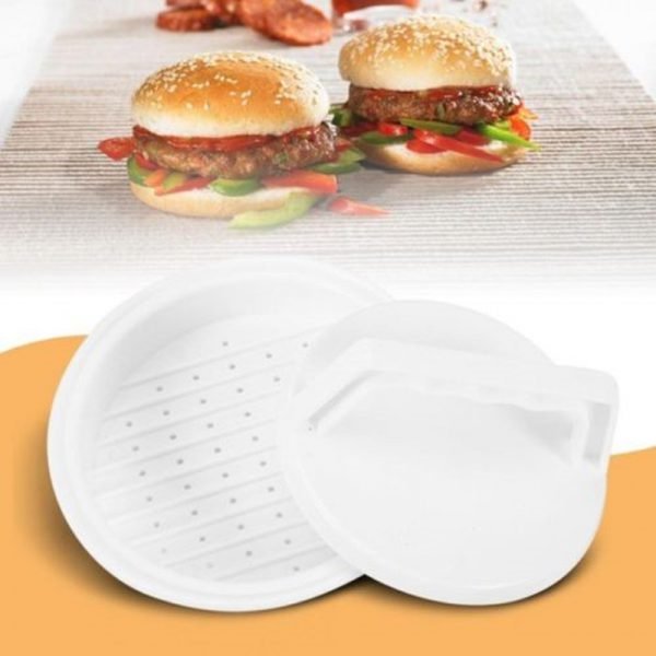 1 Set Round Shape Hamburger Press Food-Grade Plastic Hamburger Meat Beef Grill Burger Press Patty Maker Mold Mould Kitchen Tool - Image 2