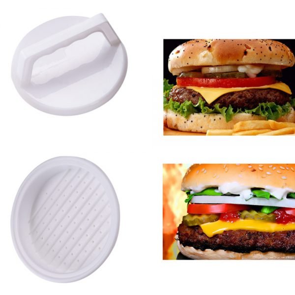 1 Set Round Shape Hamburger Press Food-Grade Plastic Hamburger Meat Beef Grill Burger Press Patty Maker Mold Mould Kitchen Tool - Image 3