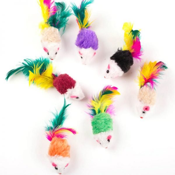 10 Pcs Cat toys False Mouse Pet Cat Toys Mini Funny Playing Toys For Cats with Colorful Feather Plush Mini Mouse Toys - Image 4