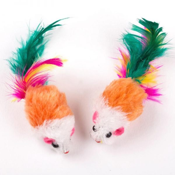 10 Pcs Cat toys False Mouse Pet Cat Toys Mini Funny Playing Toys For Cats with Colorful Feather Plush Mini Mouse Toys - Image 5