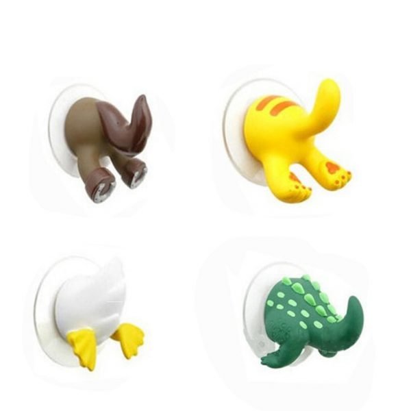 1pcs Cartoon Lovely Animal Tail Rubber Sucker Hook Key Towel Hanger Holder Hooks clothing key hanger wall kitchen accessories - Image 6