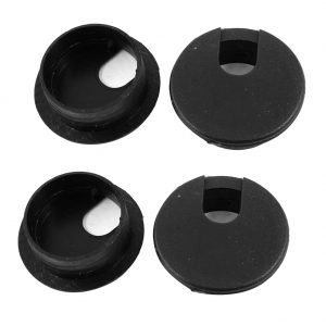 4pcs Desk Table Computer Round Shaped Black Cable Grommet Hole Computer Desk Table Grommet Cable Port Wire Hole Cover