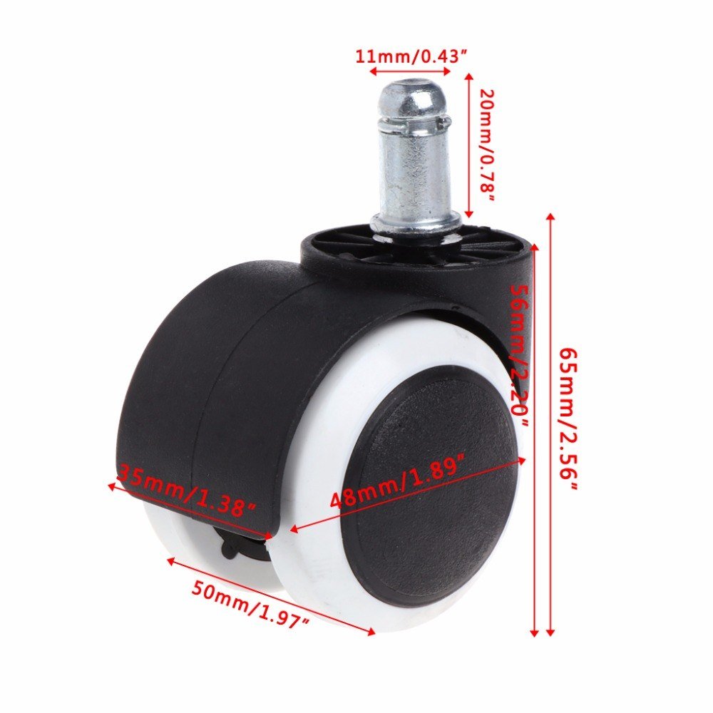 5 Pcs 2" Office Home Chair Swivel Casters Mute Wheel Universal Replacement - Image 6