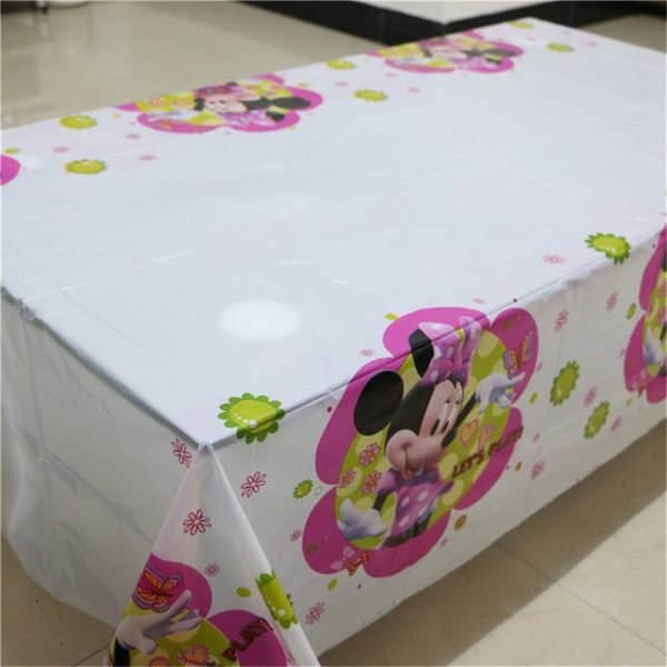 61pcs lot Kids Baby Shower Favors Tablecloth Cartoon Decoration Plates Minnie Mouse Birthday Party Napkins Cups Events Present - Image 2