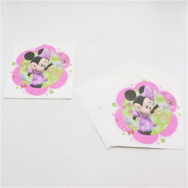 61pcs lot Kids Baby Shower Favors Tablecloth Cartoon Decoration Plates Minnie Mouse Birthday Party Napkins Cups Events Present - Image 5
