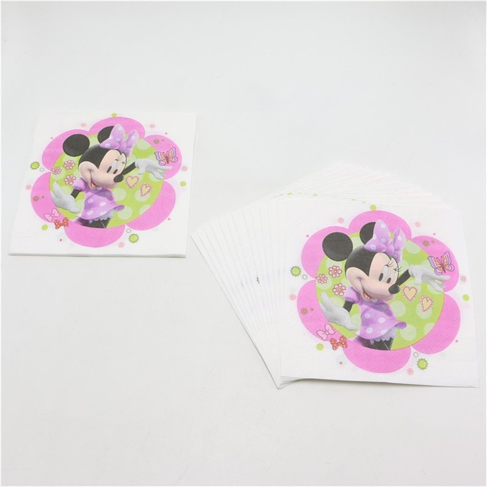 61pcs lot Kids Baby Shower Favors Tablecloth Cartoon Decoration Plates Minnie Mouse Birthday Party Napkins Cups Events Present - Image 5