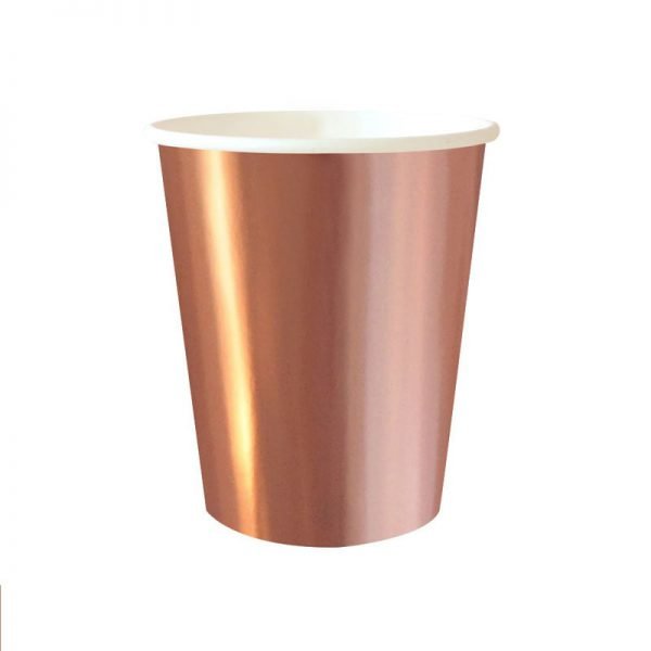 8Pcs Rose Gold Series Gilding Paper Straws/Cup/Plate/ Disposable Tableware Party Supplies Wedding/Birthday/ Pool Party Decor - Image 5
