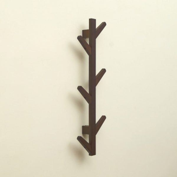 Actionclub 1 PC Bamboo Wooden Hanging Coat Rack Wall Clothes Hanger Living Room Bedroom Decoration Hanger Wall Shelves 6 Hooks - Image 4