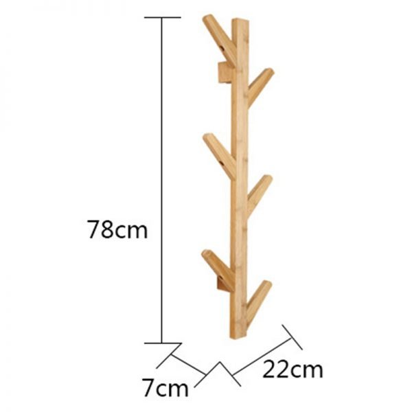 Actionclub 1 PC Bamboo Wooden Hanging Coat Rack Wall Clothes Hanger Living Room Bedroom Decoration Hanger Wall Shelves 6 Hooks - Image 5