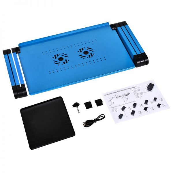Actionclub Adjustable Laptop Table Portable Foldable Computer Desk On Bed Laptop Stand Tray Desk With Cooling Fans Mouse Pad - Image 3