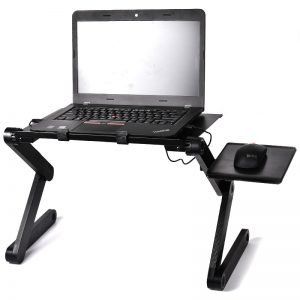Actionclub Adjustable Laptop Table Portable Foldable Computer Desk On Bed Laptop Stand Tray Desk With Cooling Fans Mouse Pad