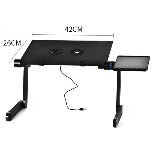 Actionclub Adjustable Laptop Table Portable Foldable Computer Desk On Bed Laptop Stand Tray Desk With Cooling Fans Mouse Pad - Image 5