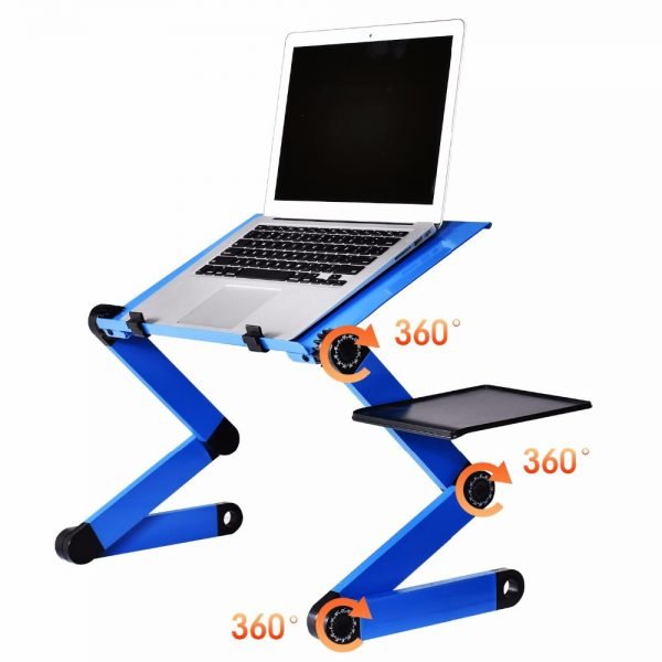 Actionclub Aluminum Alloy Laptop Table Simple Portable Folding Computer Desk Adjustable Laptop Desk With Mouse Pad Cooling Fans - Image 4
