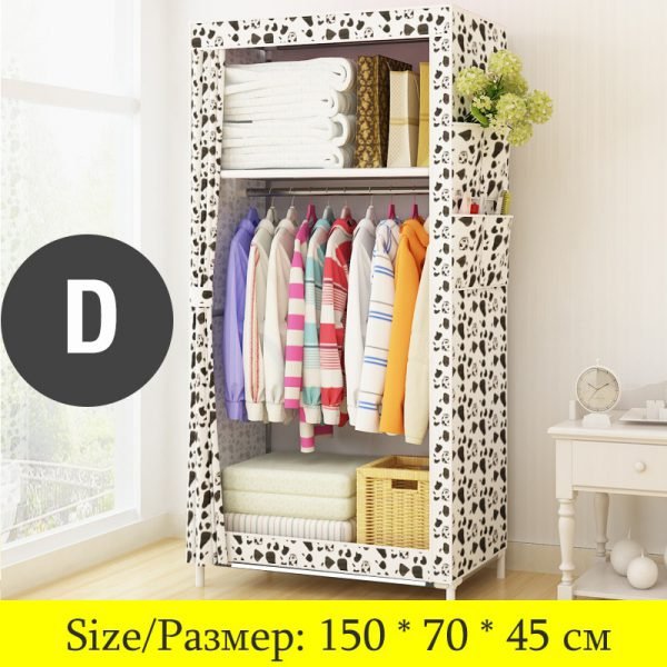 Actionclub Minimalist Modern Non-woven Cloth Wardrobe Baby Storage Cabinet Folding Steel individual Closet Bedroom Furniture - Image 4