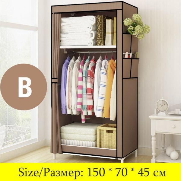 Actionclub Minimalist Modern Non-woven Cloth Wardrobe Baby Storage Cabinet Folding Steel individual Closet Bedroom Furniture - Image 6