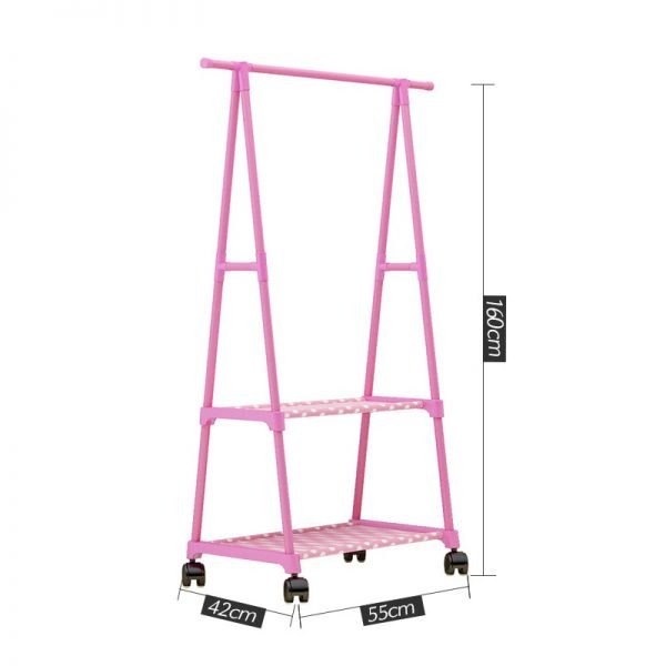 Actionclub Multifunction Triangle Simple Coat Rack Stainless Steel Removable Clothes Hanging Hanger Floor Stand Coat Rack Wheels - Image 6