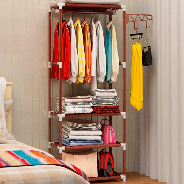 Actionclub Simple Coat Rack Floor Clothes Hangers Creative Clothing Rack Shelf Easy Assembly Bedroom Hanging Clothing Racks - Image 2