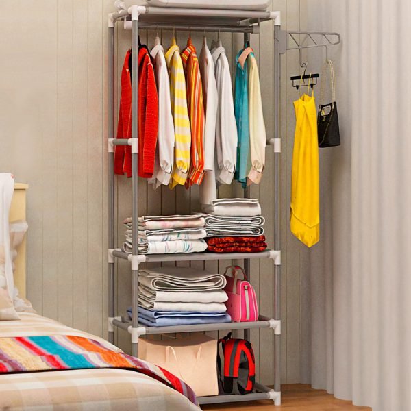 Actionclub Simple Coat Rack Floor Clothes Hangers Creative Clothing Rack Shelf Easy Assembly Bedroom Hanging Clothing Racks - Image 3