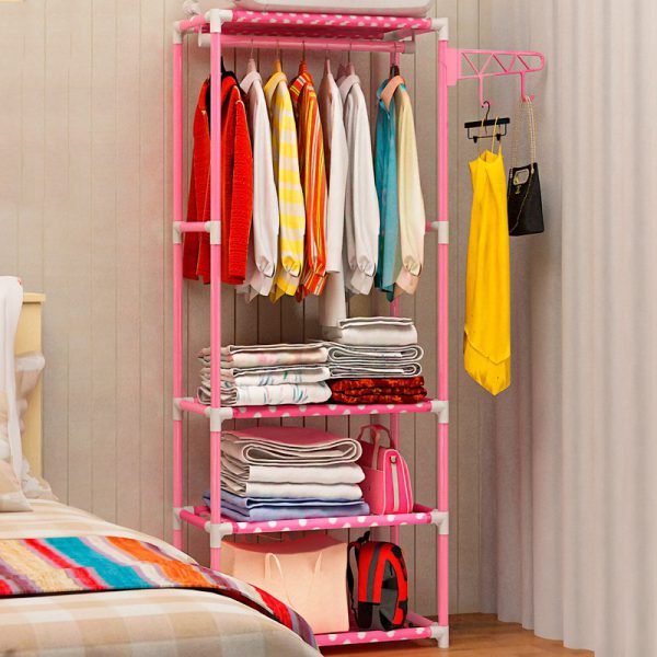 Actionclub Simple Metal Iron Coat Rack Floor Standing Clothes Hanging Storage Shelf Clothes Hanger Racks Bedroom Furniture - Image 2