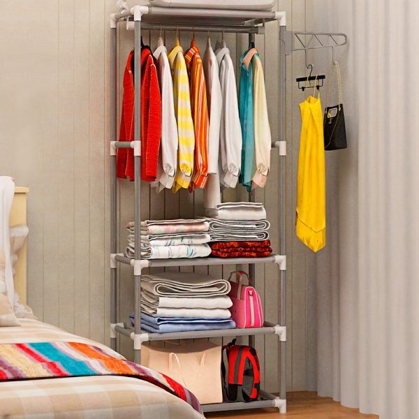 Actionclub Simple Metal Iron Coat Rack Floor Standing Clothes Hanging Storage Shelf Clothes Hanger Racks Bedroom Furniture - Image 3