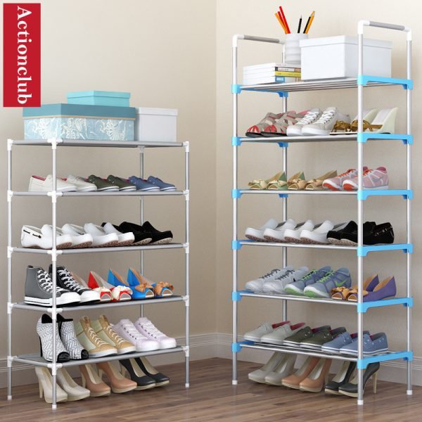 Actionclub Simple Multi-layer DIY Assembly Metal Iron Shoe Shelf Student Dormitory Shoe Storage Rack Large Capacity Shoe Cabinet