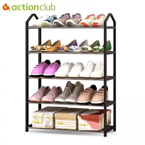 Actionclub Simple Multi-layers Metal Iron Shoe Shelf Student Dormitory Shoe Storage Rack DIY Shoe Cabinet Home Furniture