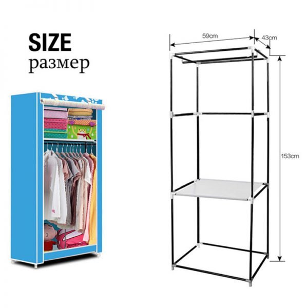 Actionclub Simple Small Wardrobe Folding Clothes Storage Cabinet Student Dormitory Economic Closet Non-woven Cloth Closet - Image 4