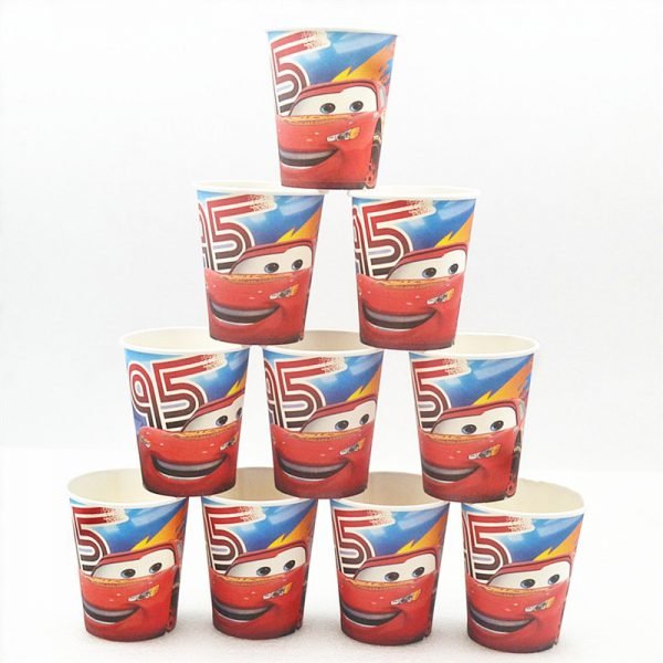Cartoon Dinsey Cars Theme Paper Cup Plate Straw Child Boy Lightning McQueen Birthday Gift Bag Banner Candy Box Tablecloth Supply - Image 3