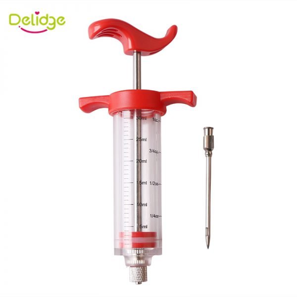 Delidge 1 set Stainless Steel Needle Meat Injector Flavor Marinade Spice Syringe Cooking Meat Poultry Turkey Chicken BBQ Tool - Image 4