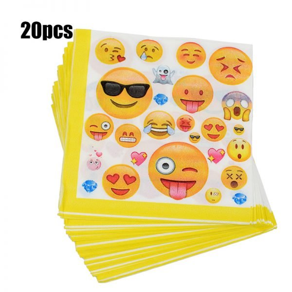 Emoji Disposable Tableware Party Supplies Kids Party Decoration Paper Cup Plate Paper Towel Disposable Tableware Supplies - Image 4