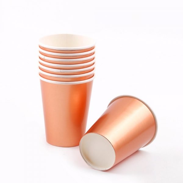 FENGRISE Rose Gold Disposable Tableware Sets Champagne Party Cup Plate Party Tableware for Wedding Decor Birthday Party Supplies - Image 2