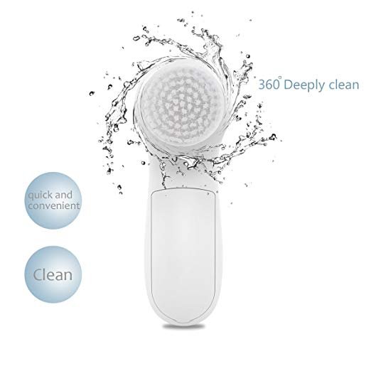 Facial Cleansing Brush Waterproof Face Brush with 5 Brush Heads for Deep Cleansing, Gentle Exfoliating, Removing Blackhead - Image 5