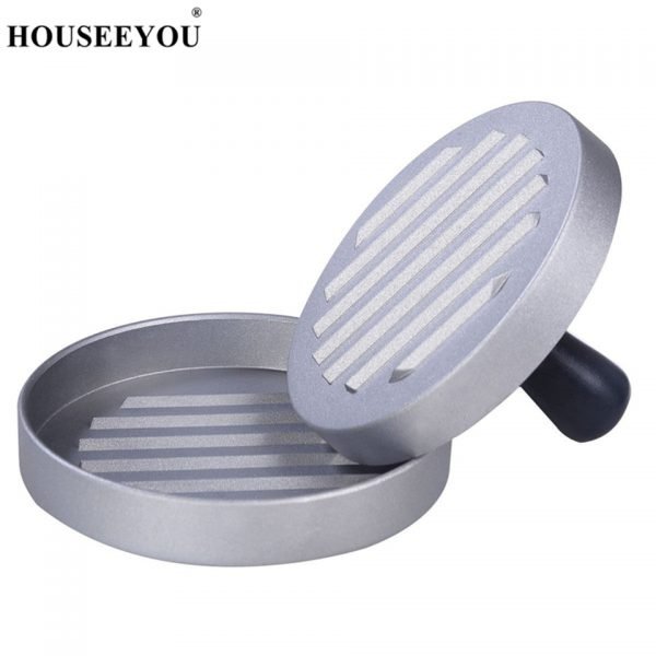 HOUSEEYOU 1 Set Round Shape Hamburger Press Aluminum Alloy 11 cm Hamburger Meat Beef Grill Burger Press Patty Maker Mold - Image 2