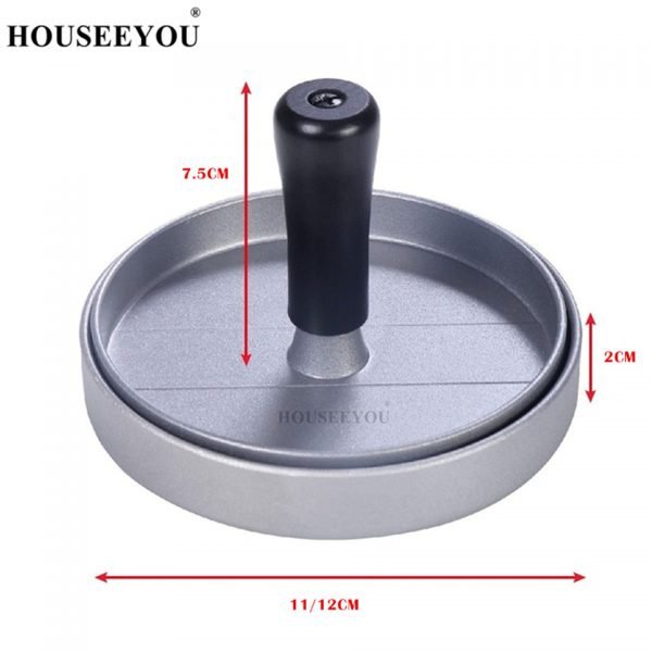 HOUSEEYOU 1 Set Round Shape Hamburger Press Aluminum Alloy 11 cm Hamburger Meat Beef Grill Burger Press Patty Maker Mold - Image 4