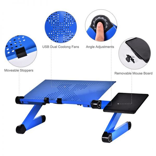 Magic Union Adjustable Laptop Desk Folding Notebook Desktop Stand With Cooling Fan Laptop Bed Table Bed Tray Study Desk - Image 4