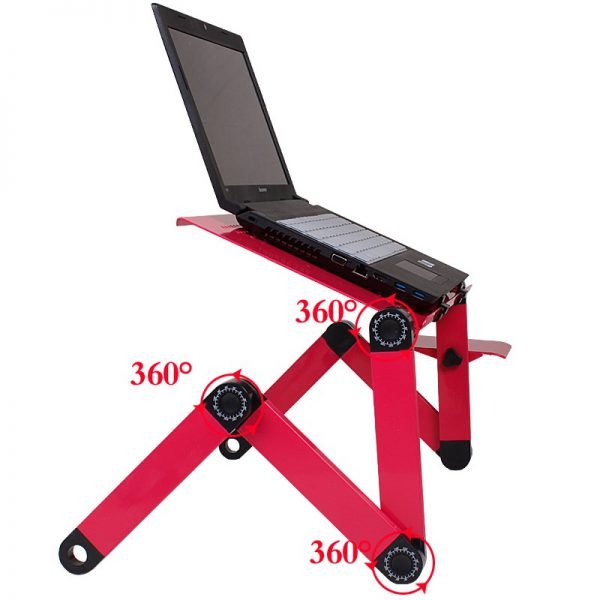 Magic Union Aluminum Alloy Laptop Table Folding Notebook Desktop Stand With Cooling Fan Bed Laptop Tray Desk Study Desk - Image 4