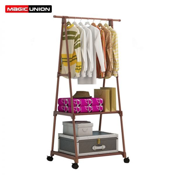 Magic Union Creative Multi-functional Clothes Rack Simple Coat Rack Movable Hanger Home Bedroom Floor Standing Clothes Hanger
